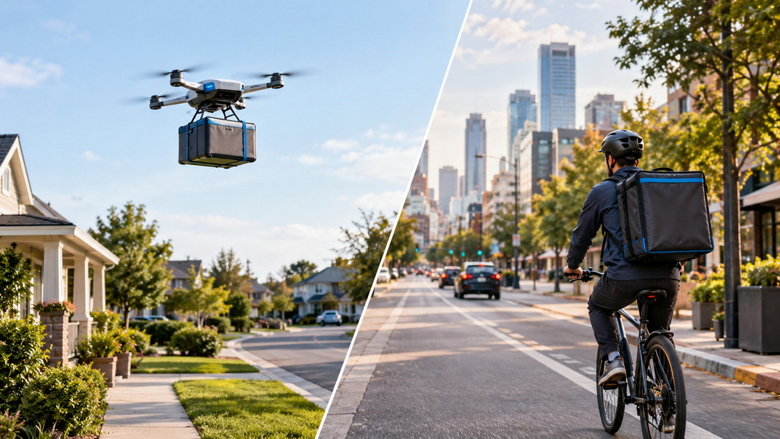 1Drone Delivery And Traditional Courier Comparison 1Drone Delivery And Traditional Courier Comparison