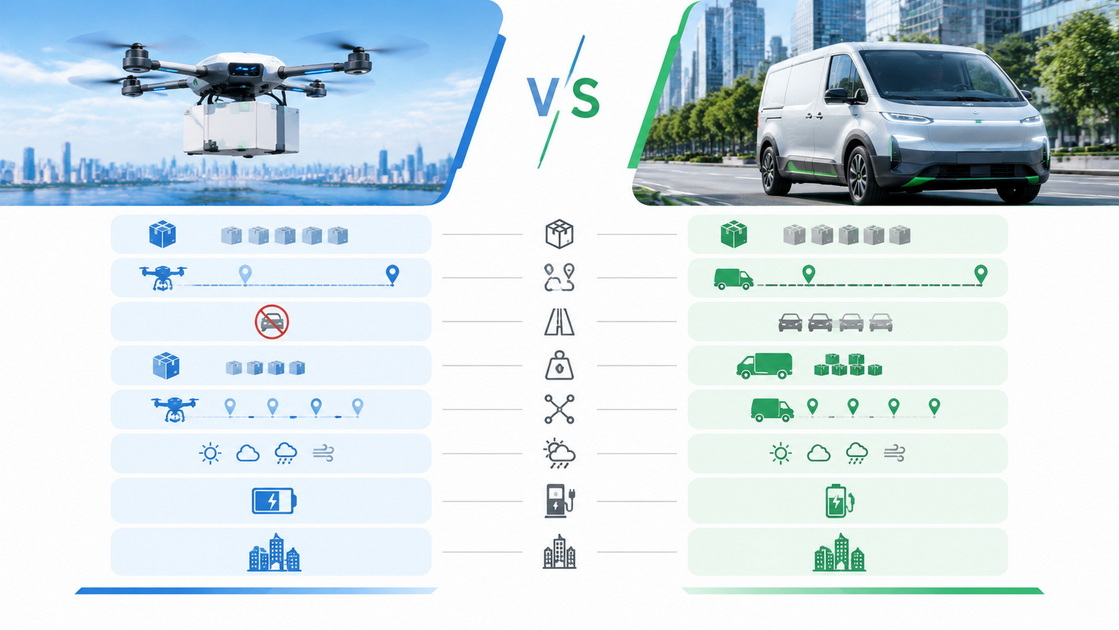 2Logistics Drone And Delivery Van Comparison 2Logistics Drone And Delivery Van Comparison