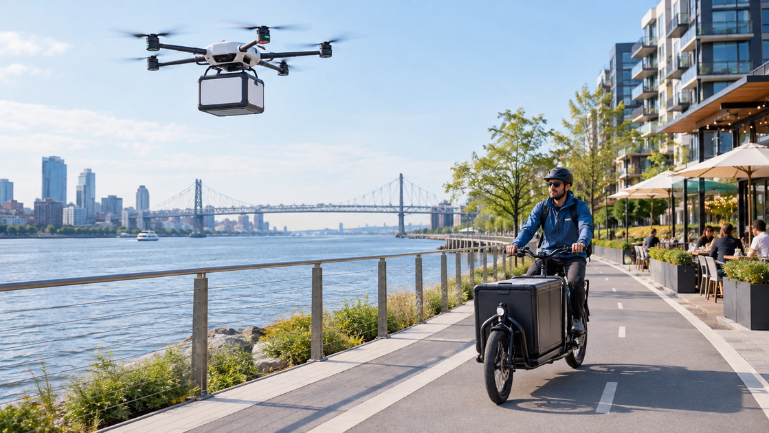 1Drone And E Bike Waterfront Delivery.jpg