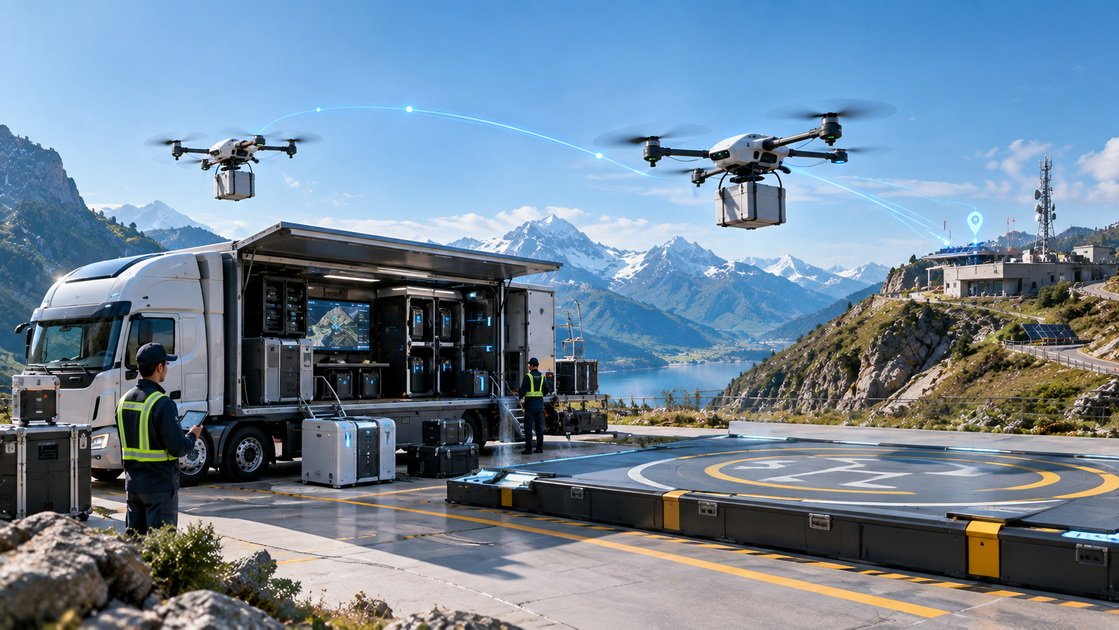 3Truck Drone Hybrid Logistics Network