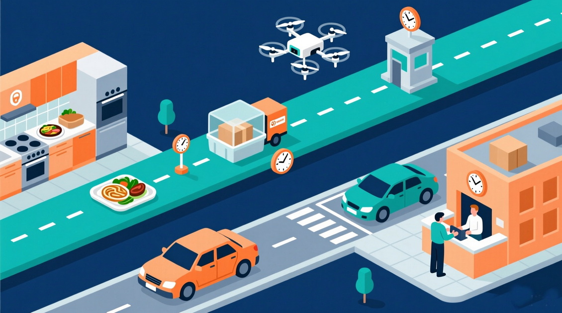Drone Food Delivery Vs Car Delivery for Traffic-Congested Business Districts
