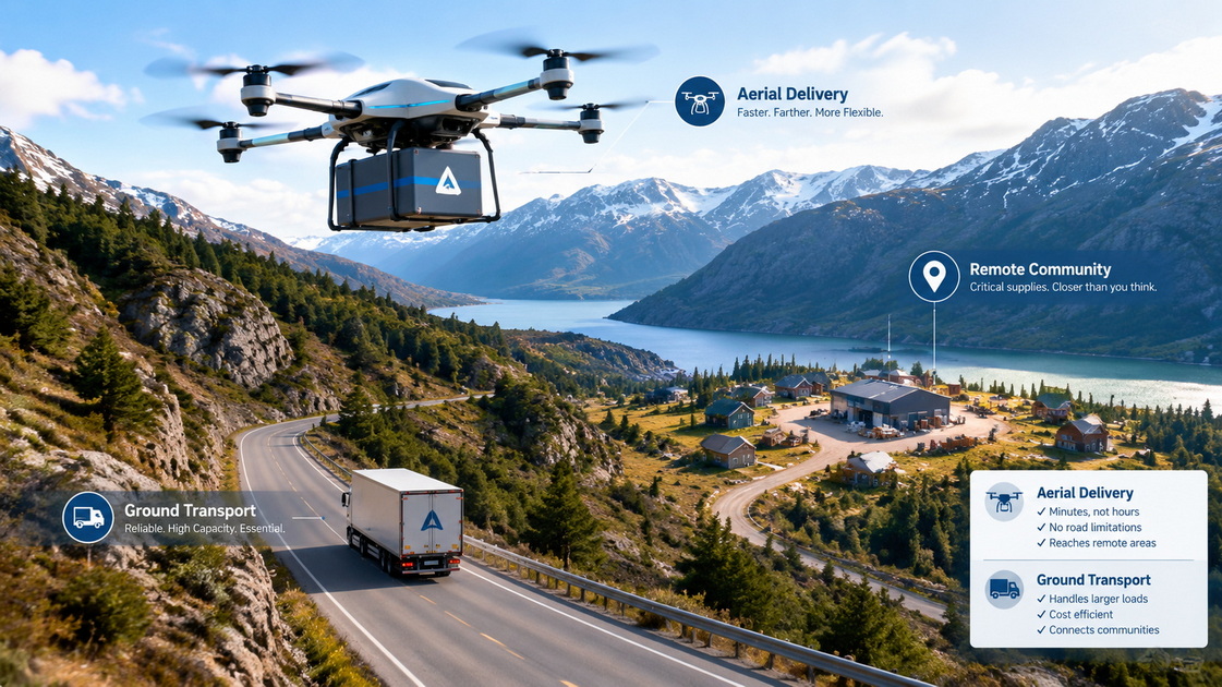 1Drone And Truck Remote Delivery Comparison