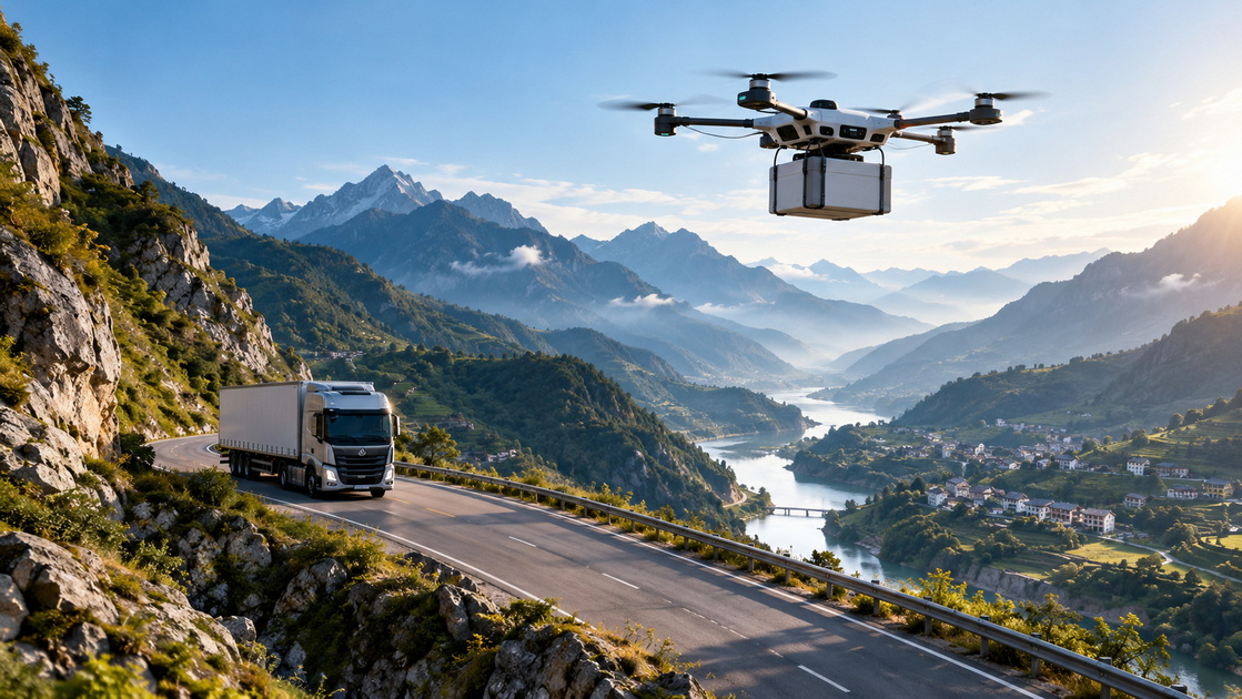 1Mountain Drone And Truck Delivery